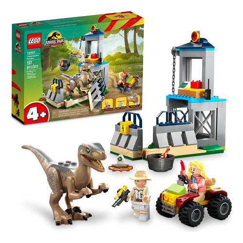 Lego Jurassic Park 76957 Fuga Do Velociraptor 4+ Anos Quantidade De Peças 137
