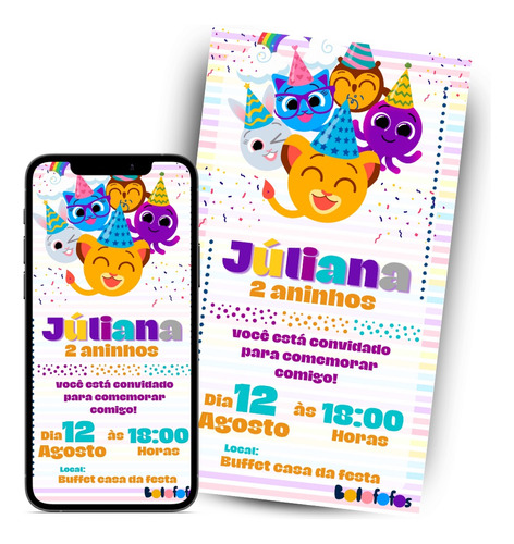 Bolofofos Convite Digital P/ Aniversário Festa Infantil
