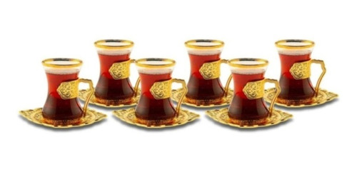 Set Tazas Té Turco Beyzade Doradas