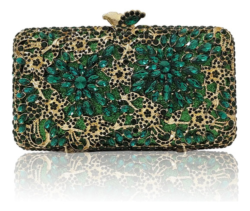 Bolso De Mano Con Cristal Verde Para Mujer, Bolsos De Noche 