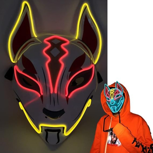Máscaras De Zorro Para Halloween Zoon Mask Con Luz Led