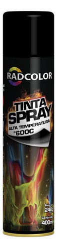 Kit 6 Tinta Spray Radcolor Preto Fosco Alta Temperatura400ml