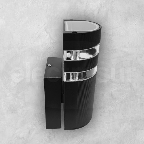 Lampara Aplique Pared Exterior Aluminio Unidireccional E27 Negro