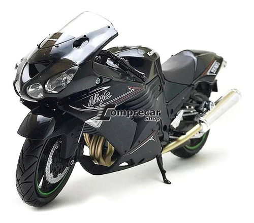 Miniatura Kawasaki Ninja Zx-14 2011 Preto New Ray 1/12