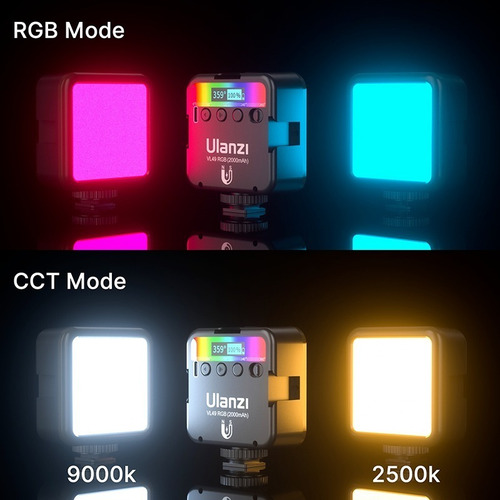 Imagen 9 de 10 de Luz Led Rgb Continua Vijim Vl49 Bateria Zapata Triple Iman