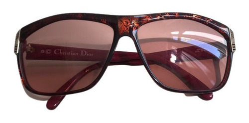 Lentes Sol Dior 2436 Oversized Stone Print Brown Purple 63mm