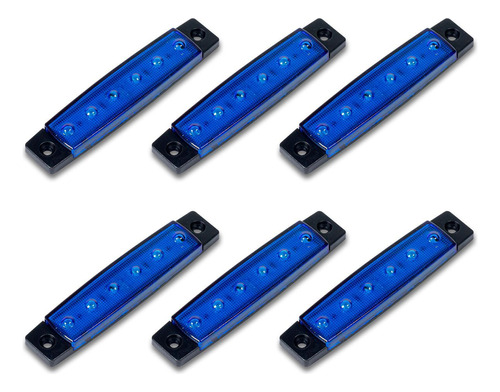 Kit 6 Sinalizador Lanterna Delimitadora Lateral 6 Led 12 24v