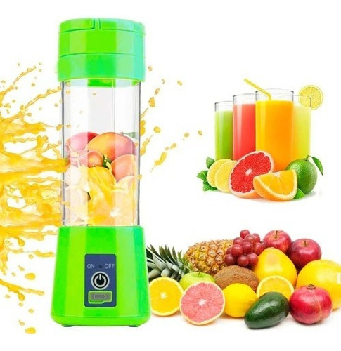 Mini Licuadora Portátil Recargable Color Celeste
