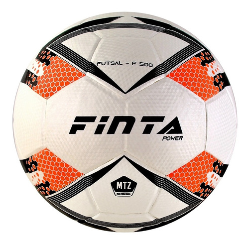 Bola Futsal Power F-500 Finta Cor Branco/Laranja