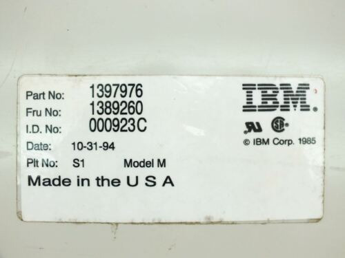 Ibm 1389260 Model M Buckling Spring Vintage 1994 Termina Dde