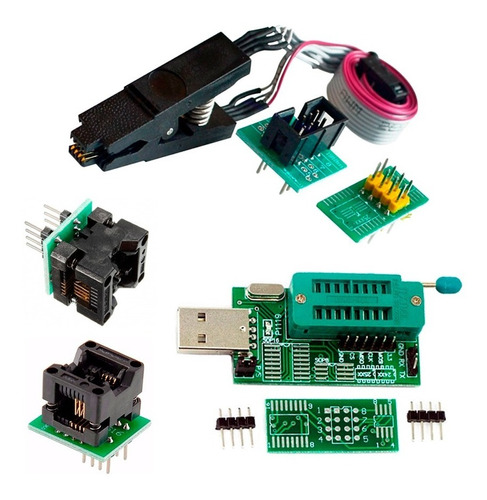 Combo Ch341a Usb + Pinza + Adapt Soic8 200mil + Soic8 150mil