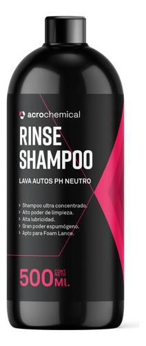 Shampoo Para Autos Acrochemical Rinse Ph Neutro Concentrado