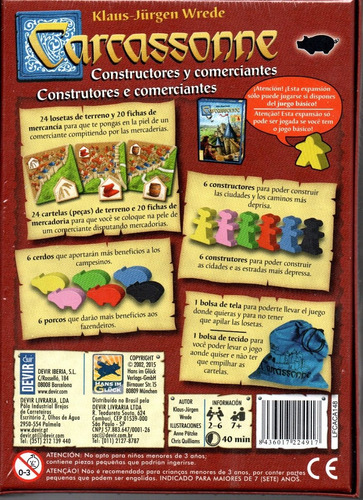Imagem 2 de 3 de Carcassonne Expansao - Construtores Comerciantes - Bonellihq