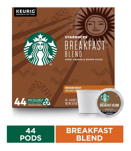 Starbucks Medium Roast Cafe Breakfast Blend 44 Capsulas