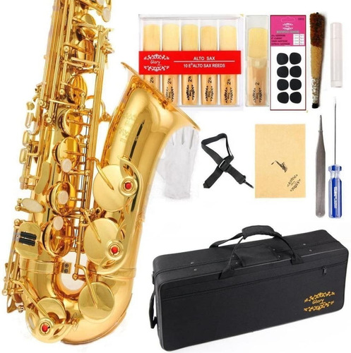Saxofon Kit De 11 Piezas Color Dorado Marca Glory