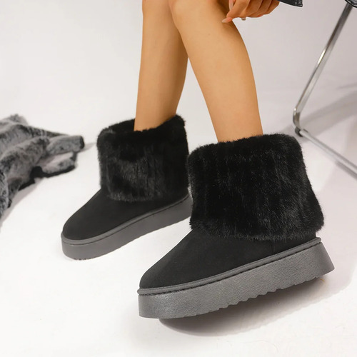 Botas De Nieve De Felpa De Invierno Para Mujer, Calzado Casu