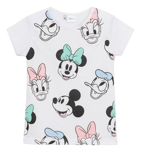 Remera Minnie Mouse Glitter Moño Disney Infantil Nena 