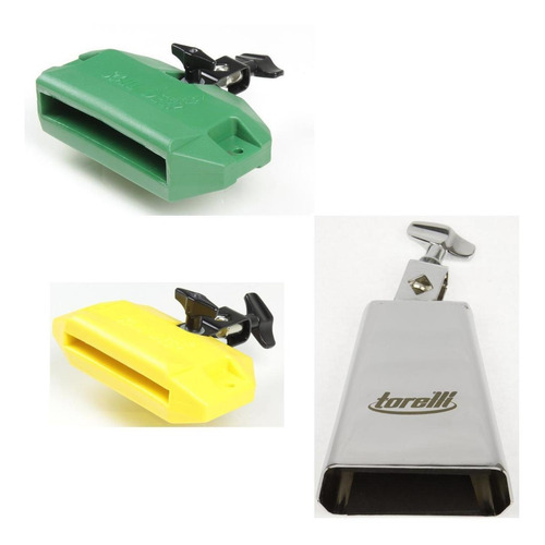 Kit Torelli Par De Bloco Sonoro E Cowbell 4''