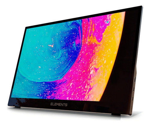 Monitor portátil Hdmi ultrafino Elements Schnap Led 15.8 Fhd, color negro