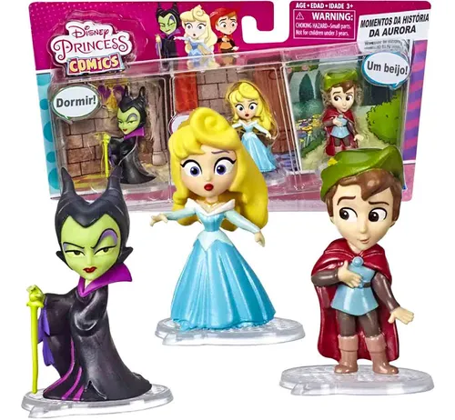Mini Bonecos Aurora Mal vora Pr ncipe Disney Comics Hasbro