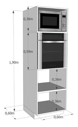Imagen 1 de 8 de Torre Para Horno De Empotrar Y Microondas. Producto De 1era