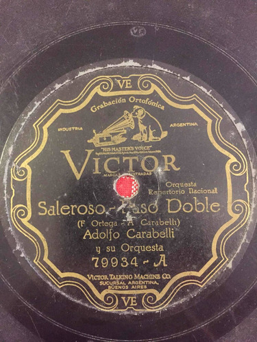 Disco De Pasta Victor Adolfo Carabelli 79934 78 Rpm