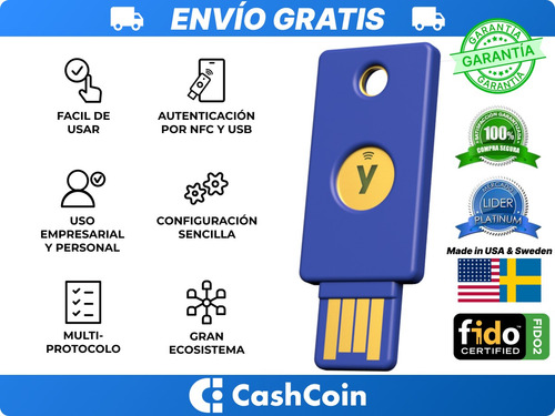 Yubikey Security Key - Yubico Fido Y Fido2 - Original