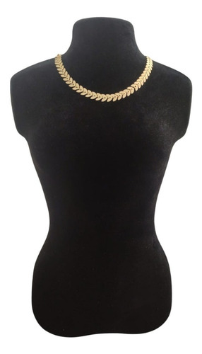 Kit Conjunto Choker Pulseira Escama De Peixe Folheado A Ouro Cor Dourado