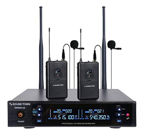 Sound Town Metal 200 Channels Uhf Wireless Microphone System