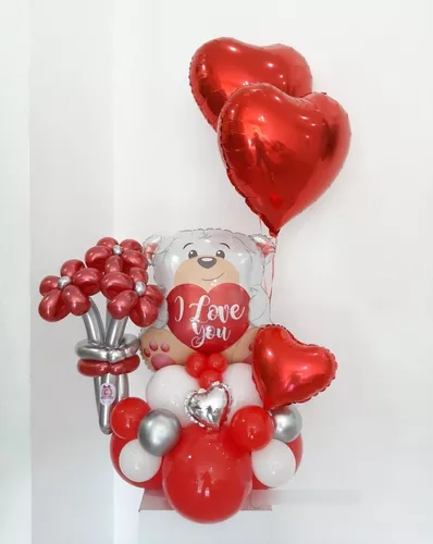 Arreglo con GLOBOS para Día de los Enamorados Decoración con Globos San  Valentín 