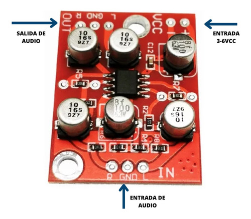 Modulo Preamplificador Audio Estereo Mono 3-6v Tda1308