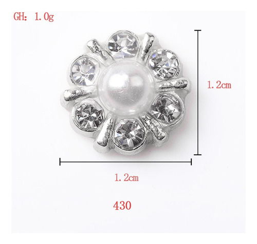 Hebilla De Perlas Y Diamantes De Imitación De 12 Mm 40pcs