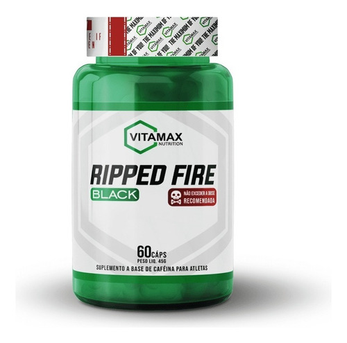 Termogênico Ripped Fire Black 60 Cápsulas Vitamax Nutrition