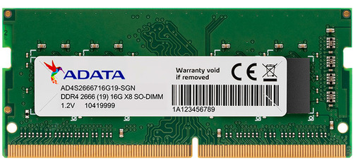 Memoria Ram Ddr4 16gb 2666mhz Adata, So-dimm, Cl19, Non-ecc, (Usado)