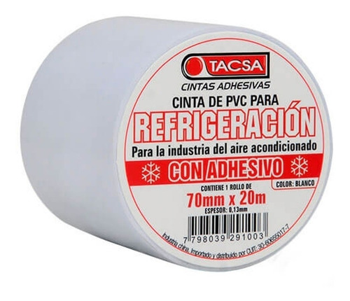 Cinta Para Refrigeración Pvc Con Adhesivo 70mm X 20m Tacsa