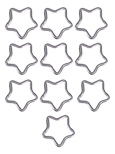 10 Piezas Mosquetón En Forma De Estrella De Cinco Plata