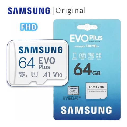 Cartão De Memória Micro Sd Samsung 64gb A1 Com Adaptador Sd
