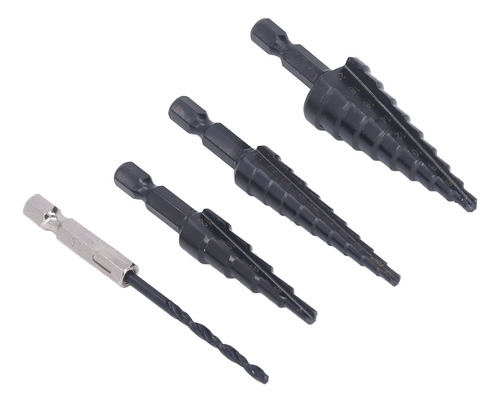 Kit De Brocas Step Drill, 4 Piezas, Hss, Ranura Recta, Térmi