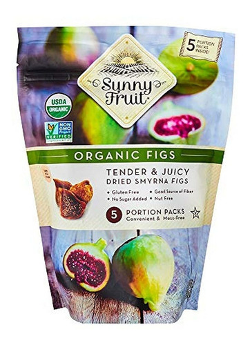 Orgánica Turco Higos Secos - Sunny Fruit - (5) Paquetes De 1