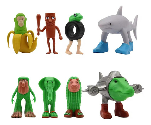 8 Pcs Figuras De Plástico Tralalero Tralala Brainrot Tung--