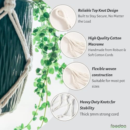 3 Pack Macrame Plant Hanger Indoor Hanging Planter For Plan