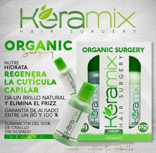 Cirugía Capilar Vegana Organica Keramix Kit De 120 Ml