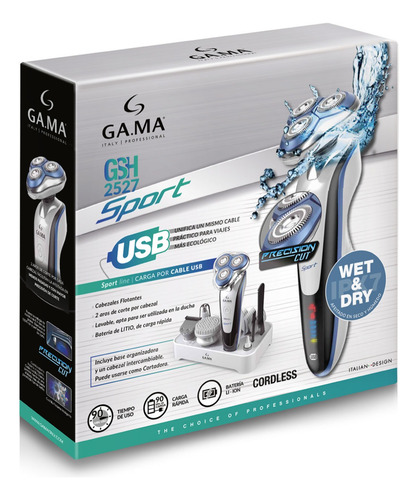 Afeitadora Gama Multiset Gsh2527 Sport Inalámbrica Blanca