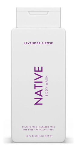 Native Body Wash Lavanda Y Rosas 532ml (18 Oz) Importado