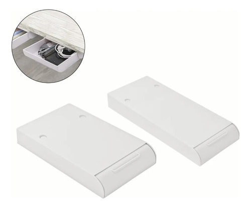 2pcs Cajones Deslizantes Para Debajo Del Escritorio,bandeja Blanco