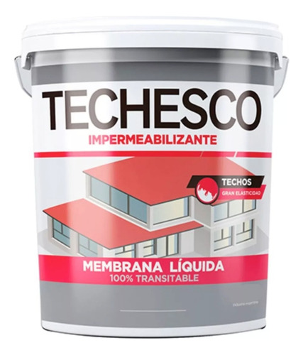 Membrana Liquida Techesco 20 Kilos Colores Transitable Color Rojo