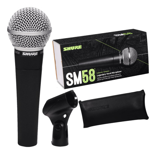 Microfone Shure Sm Sm58 Dinâmico Cardióide E Unidirecional Preto
