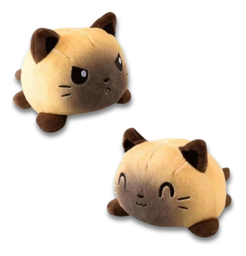 Peluche Gato Reversible Feliz Y Enojado Felpa A Elección 