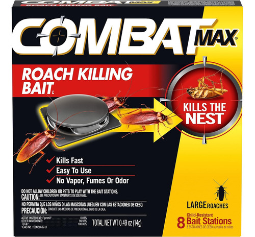 Combat Source Kill Max R2 Para Cucarachas Grandes Pack De 8