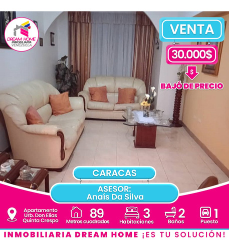 Apartamento En Venta Urb. Don Elías, Quinta Crespo - Caracas